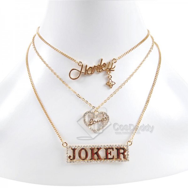 CosDaddy Suicide Squad Harley Quinn Sexy Sequin Shinning Mini  Golden&Silvery Necklace for Halloween&Christmas