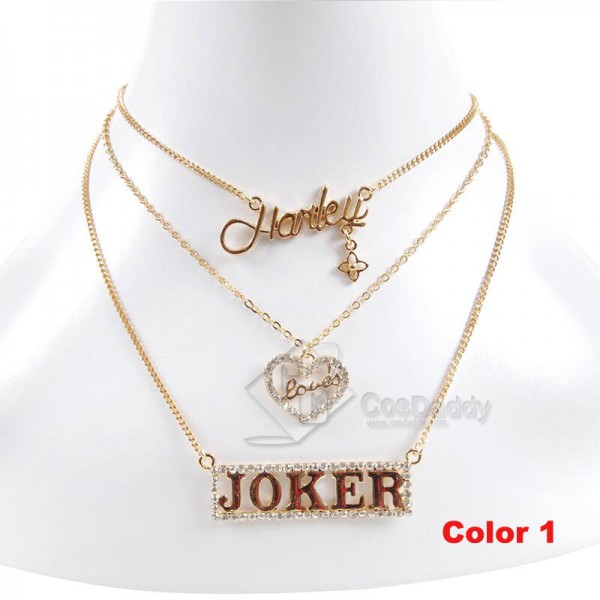 CosDaddy Suicide Squad Harley Quinn Sexy Sequin Shinning Mini  Golden&Silvery Necklace for Halloween&Christmas