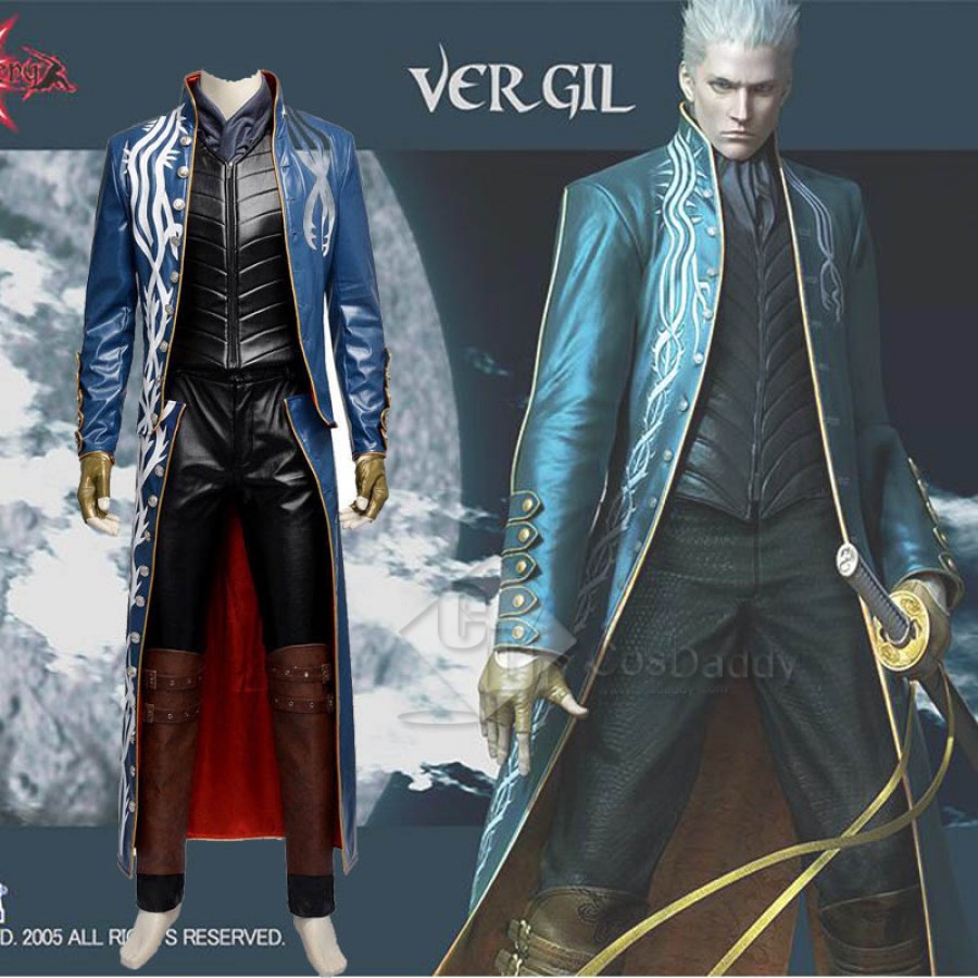 Devil May Cry 5 Vergil Cosplay Costume Leather Full Set