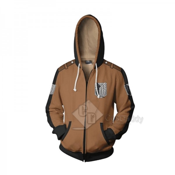 Attack On Titan 3D Printed Hoodie Zipper Sweatshirt