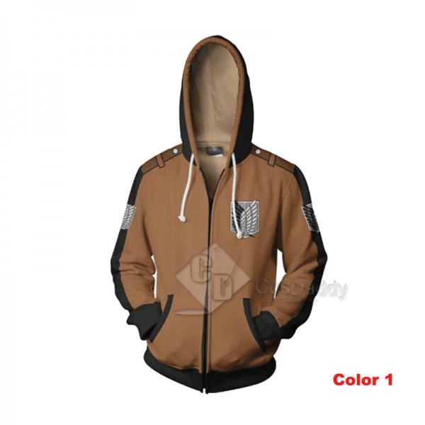 Attack On Titan 3D Printed Hoodie Zipper Sweatshirt