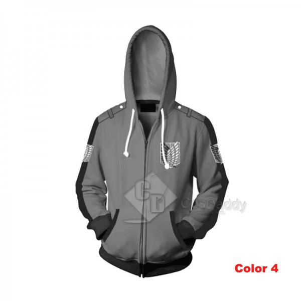 Attack On Titan 3D Printed Hoodie Zipper Sweatshirt