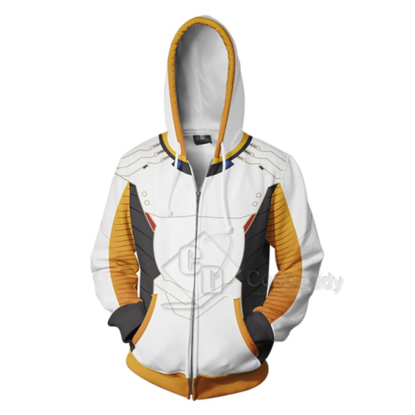Overwatch OW Mercy Angela Ziegler  3D Printed Zipper Jacket Hoodie