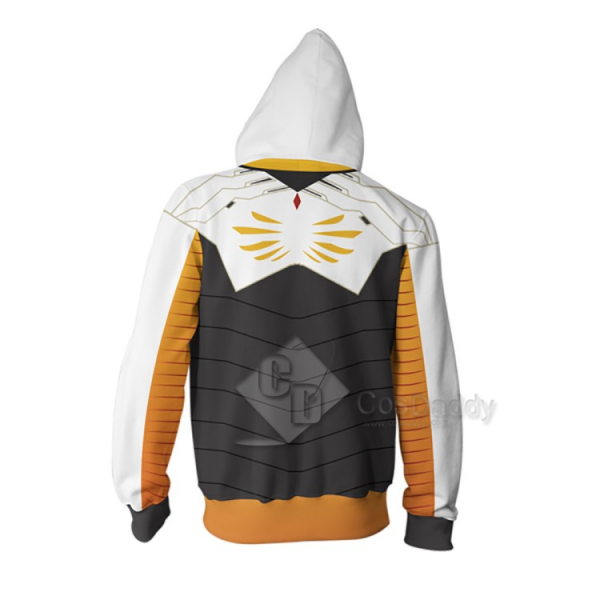 Overwatch OW Mercy Angela Ziegler  3D Printed Zipper Jacket Hoodie