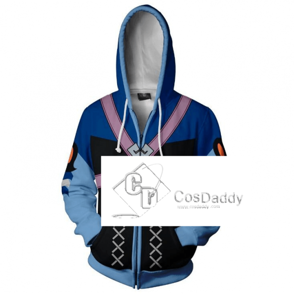 Kingdom Hearts Aqua 3D Printed Hoodie Zipper Sweatshirt