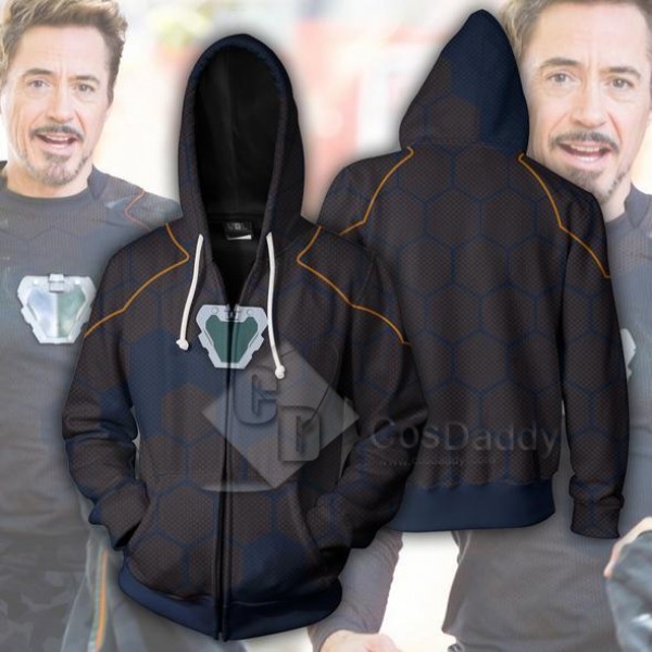 Iron Man Tony Stark Hoodie 3D Printed Zipper Sweatshirt