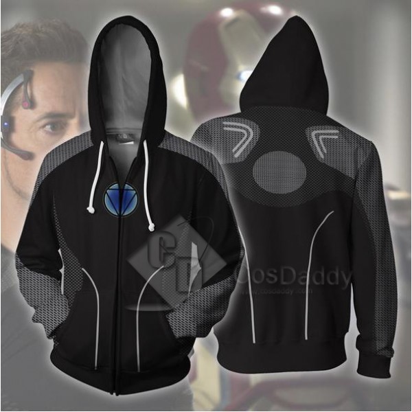 Iron Man Tony Stark Hoodie 3D Printed Zipper Sweatshirt