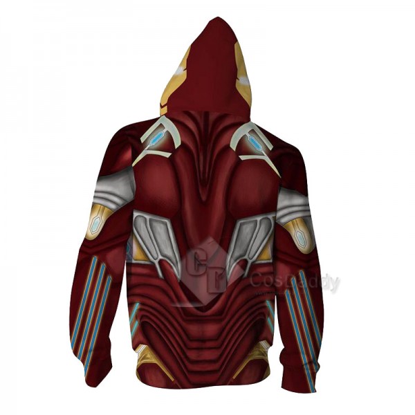 Tony Stark Iron Man Hoodie 3D Printed Zipper Sweatshirt