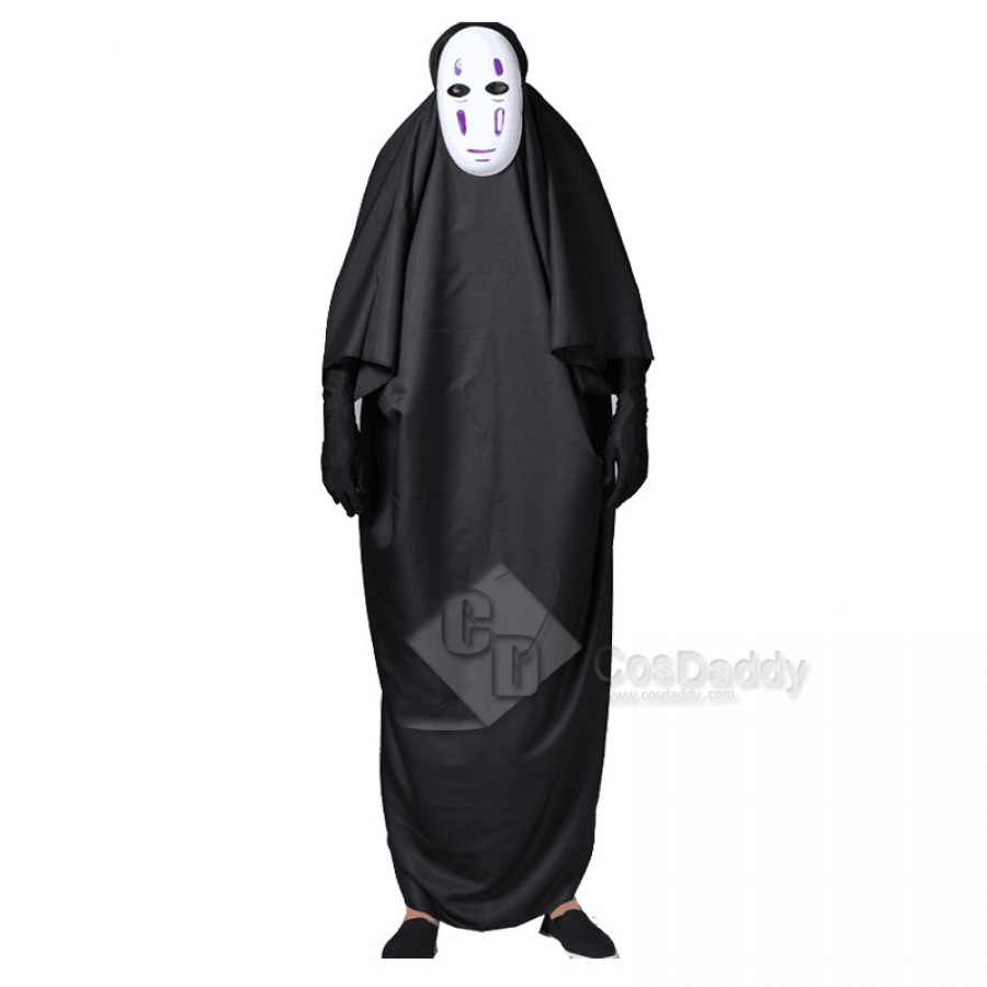 Spirited Away No Face Man Cosplay Halloween Mask Costume Full Set 