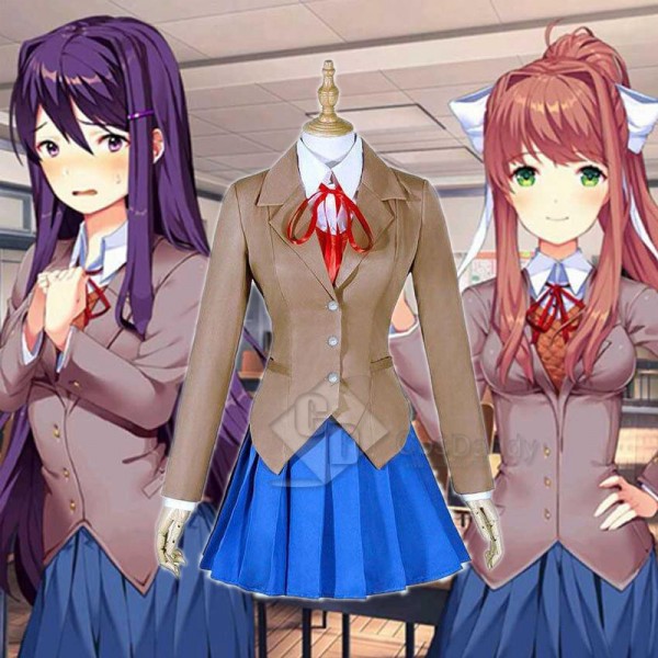 Doki Doki Literature Club Uniform Sayori Yuri Natsuki Monika Cosplay Costume