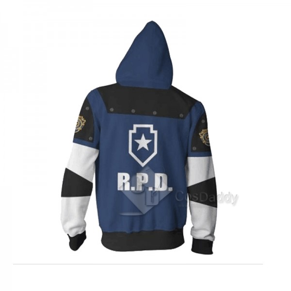 Resident Evil 2 Remake Biohazard Re:2 Leon Scott Kennedy 3D Printed Zip Hoodie Sweatshirt