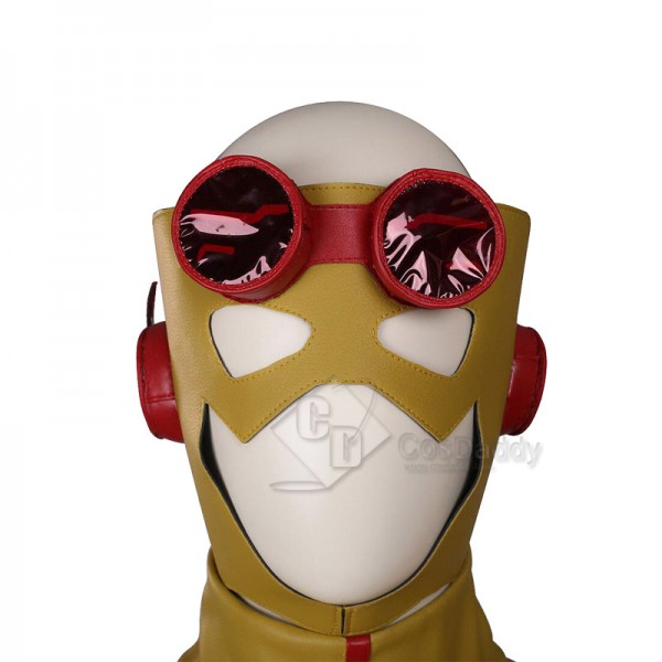 Young Justice Kid Flash Wally West Jumpsuit Mask Cosplay Costume