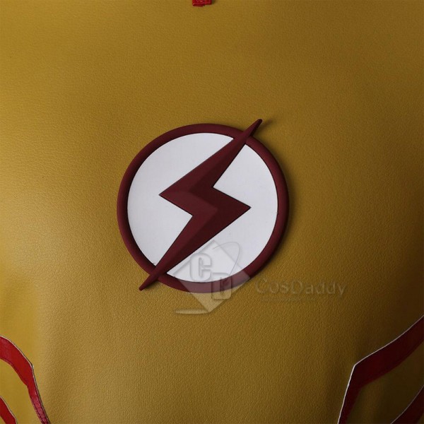 Young Justice Kid Flash Wally West Jumpsuit Mask Cosplay Costume