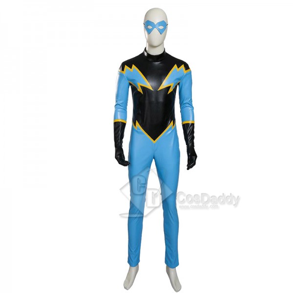 Justice League DC Comics Superhero Black Lightning  Jefferson Pierce Jumpsuit Mask Cosplay Costume