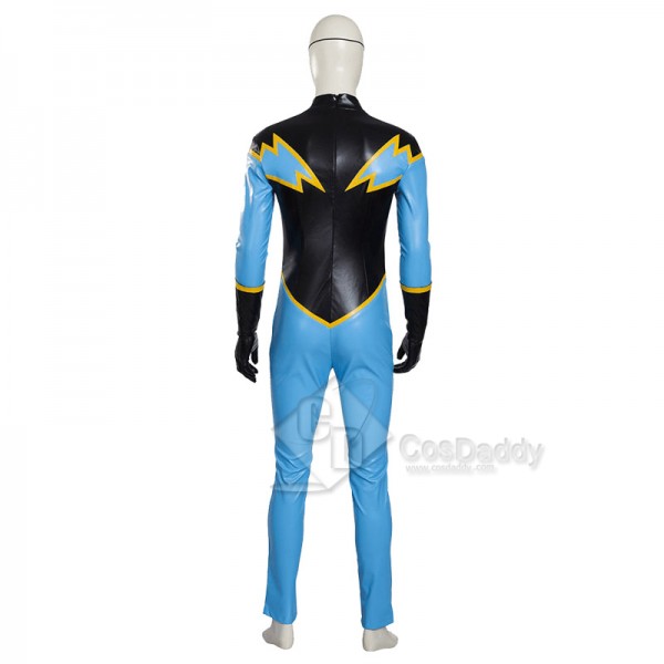 Justice League DC Comics Superhero Black Lightning  Jefferson Pierce Jumpsuit Mask Cosplay Costume