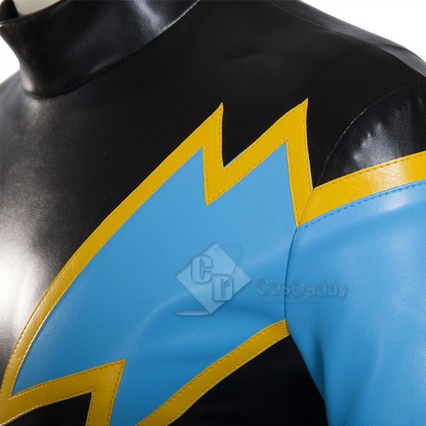 Justice League DC Comics Superhero Black Lightning  Jefferson Pierce Jumpsuit Mask Cosplay Costume