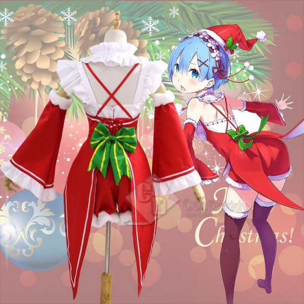 Re: Life in a different world from zero Rem Remu Christmas Dress Cosplay Costume