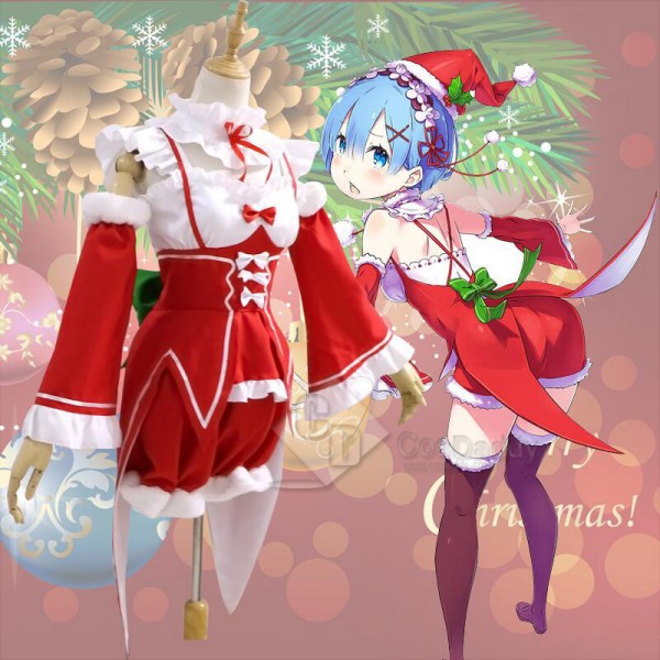 Re: Life in a different world from zero Rem Remu Christmas Dress Cosplay Costume