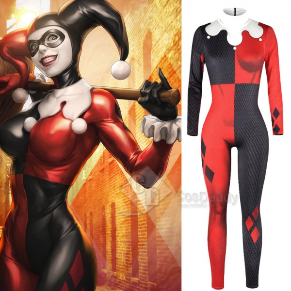 Suicide Squad Harley Quinn Jumpsuit Cosplay Costume