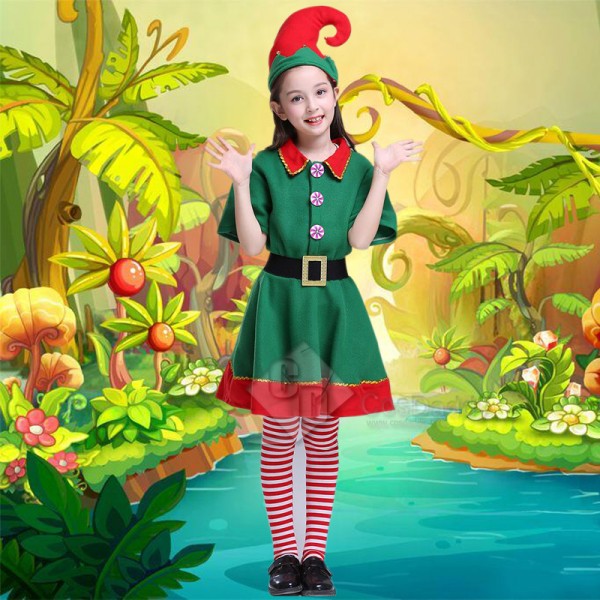 Toddler Holiday Christmas Elf Performance Costume