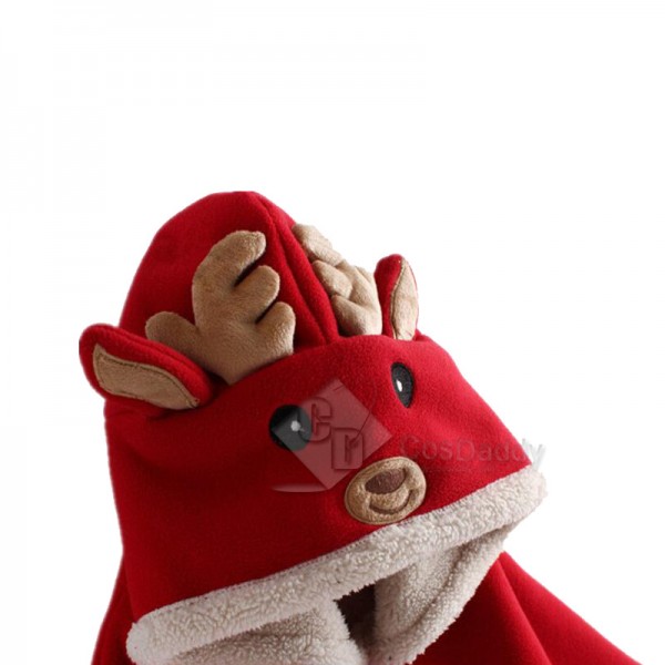 Christmas Reindeer Fancy Cloak Kids Outfit Costume