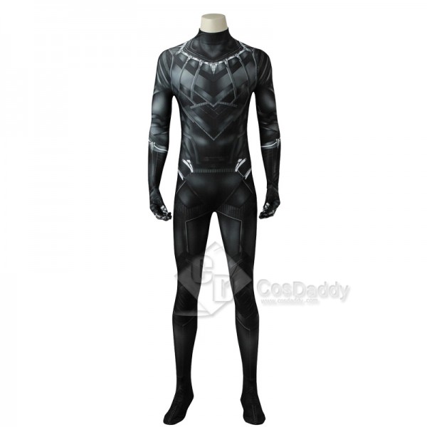 Captain America 3 Civil War Black Panther King T'Challa Tights Jumpsuit Cosplay Costume