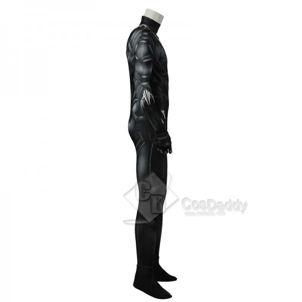 Captain America 3 Civil War Black Panther King T'Challa Tights Jumpsuit Cosplay Costume