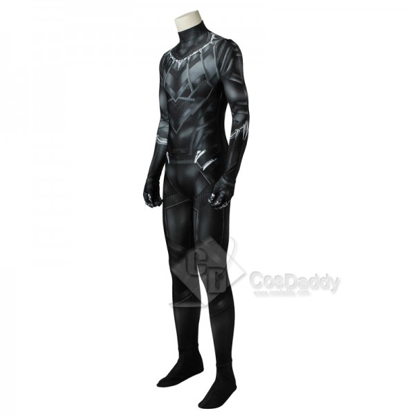 Captain America 3 Civil War Black Panther King T'Challa Tights Jumpsuit Cosplay Costume