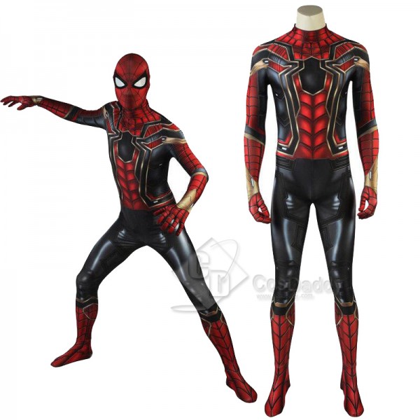 Avengers 3 Infinity War Spider-Man Peter Benjamin Parker Jumpsuit Mask Cosplay Costume