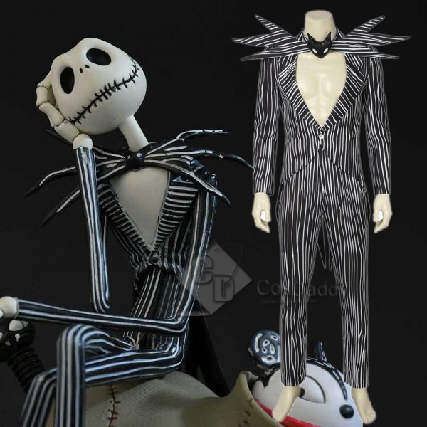 The Nightmare Before Christmas Skull Jack Skellington Stripe Suit Cosplay Costume