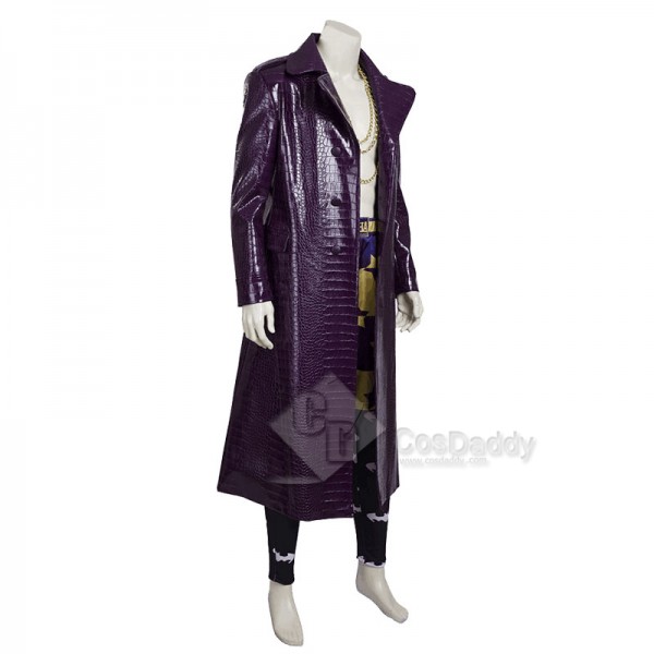 Suicide Squad The Joker Purple Long Coat Shorts Cosplay Costume