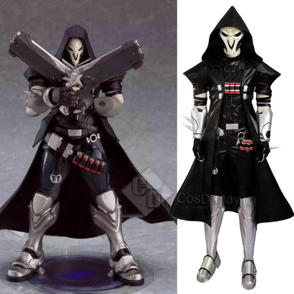 Overwatch Reaper Gabriel Reyes Cosplay Black Battl...