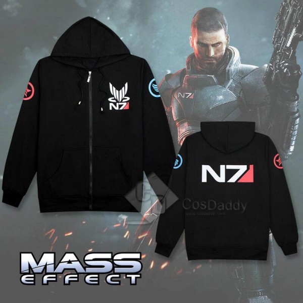 Mass Effect 3 John·Shepard N7 Thick Zipper Hoodie...