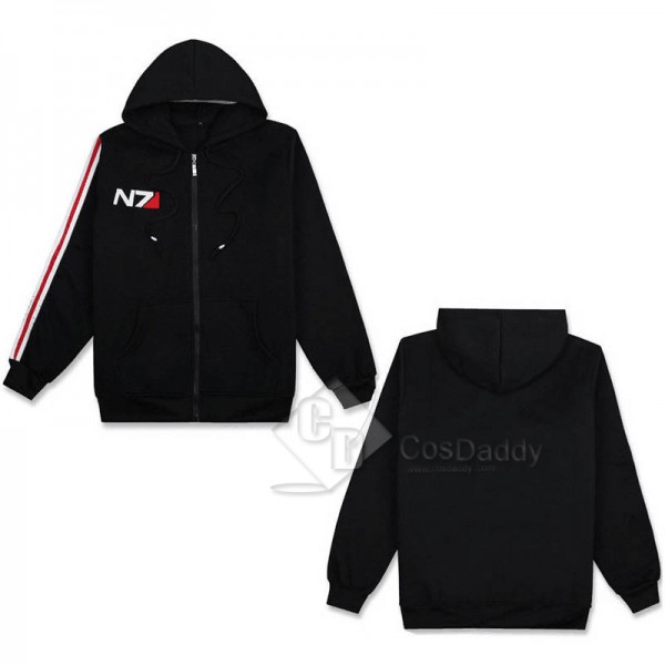 Mass Effect 3 John·Shepard N7 Thick Zipper Hoodie Sweatshirt Cosplay Costume