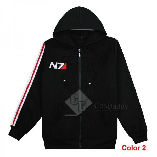 Mass Effect 3 John·Shepard N7 Thick Zipper Hoodie Sweatshirt Cosplay Costume