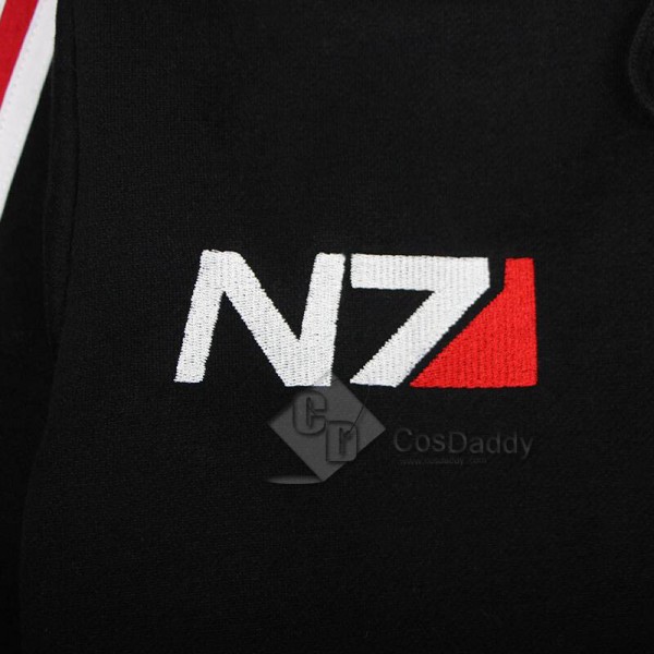 Mass Effect 3 John·Shepard N7 Thick Zipper Hoodie Sweatshirt Cosplay Costume