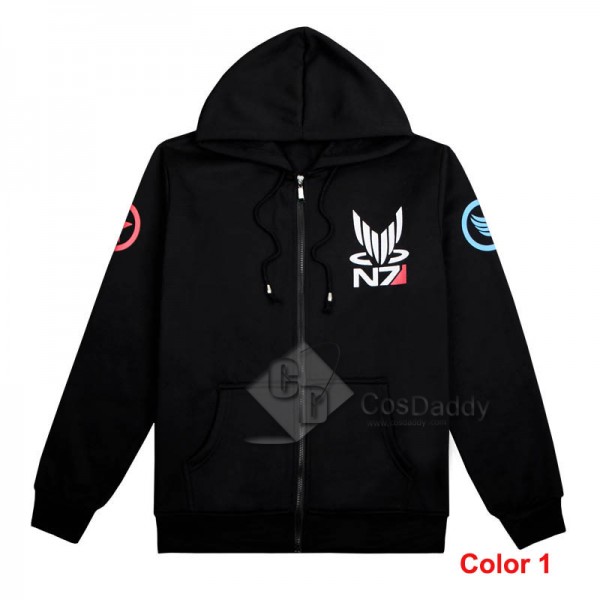 Mass Effect 3 John·Shepard N7 Thick Zipper Hoodie Sweatshirt Cosplay Costume