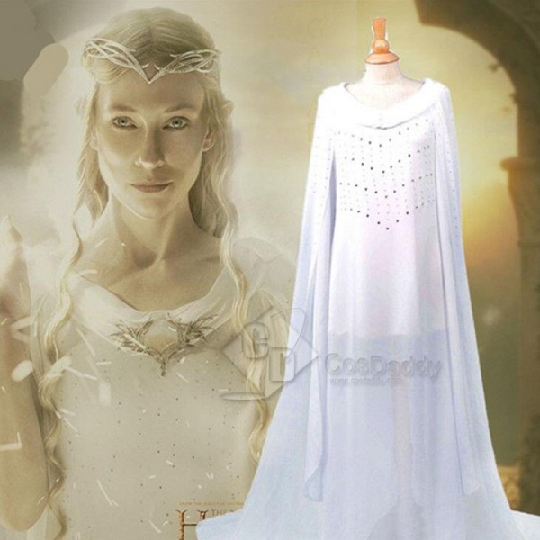 The Hobbit Galadriel White Long Dress Cosplay Costume