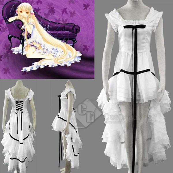 Chobits Chi Chii Black and White Dress Cosplay Costume