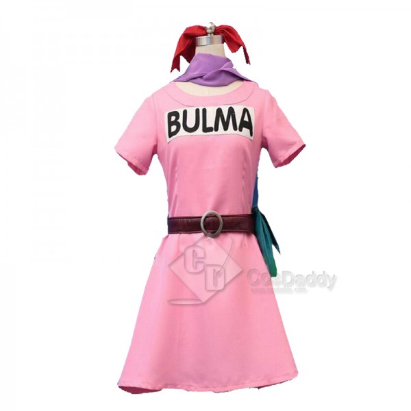 Dragon Ball Z Bulma Pink Dress Cosplay Costume