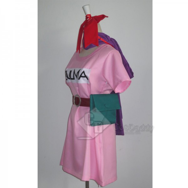 Dragon Ball Z Bulma Pink Dress Cosplay Costume