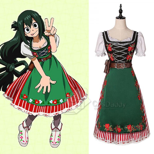My Hero Academia Tsuyu Asui Lolita Dress Cosplay C...