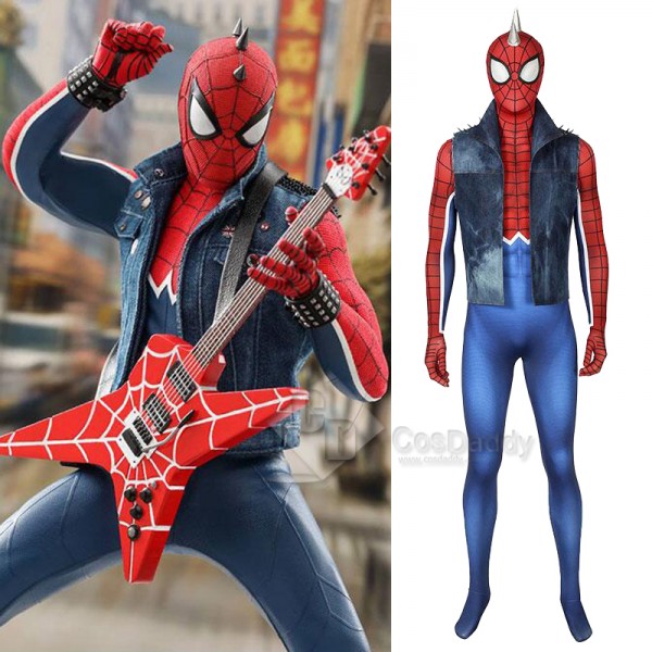 Marvel’s Spider-Man Spider-Punk Spiderman Punk Rock Cosplay Costume