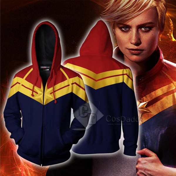 2019 Captain Marvel Carol Danvers 3D Printed Hoodi...