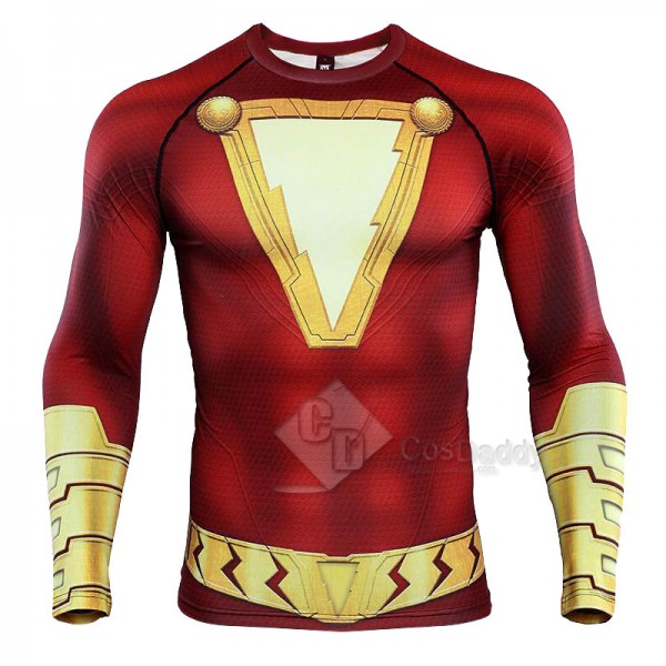 Shazam Billy Batson Captain Marvel 3D Printed T Shirt Cosplay Costume