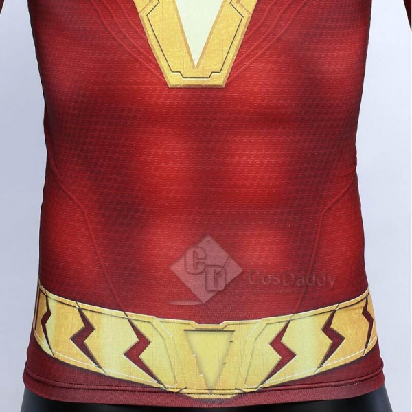 Shazam Billy Batson Captain Marvel 3D Printed T Shirt Cosplay Costume