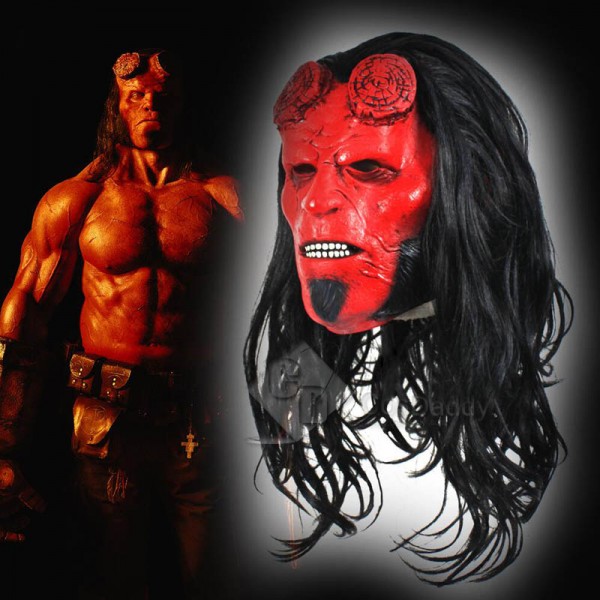 Hellboy: Rise of the Blood Queen Hellboy Mask Wig ...