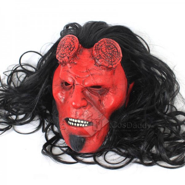 Hellboy: Rise of the Blood Queen Hellboy Mask Wig Halloween Cosplay Props