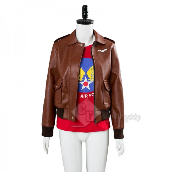 Captain Marvel Carol Danvers U.S.Air Force T Shirt Bomber Jacket Cosplay Costume