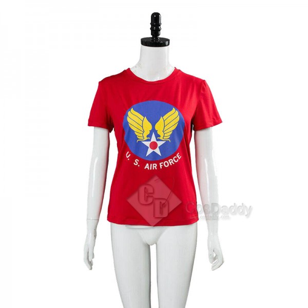 Captain Marvel Carol Danvers U.S.Air Force T Shirt Bomber Jacket Cosplay Costume